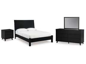 Danziar Black Queen Panel Bedroom Set with Dresser and Mirror (Online Special Price) - Ornate Home