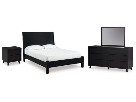 Danziar Black Queen Panel Bedroom Set with Dresser and Mirror - Ornate Home