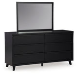 Danziar Black Queen Panel Bedroom Set with Dresser and Mirror - Ornate Home