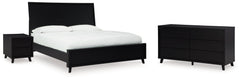 Danziar Black Queen Panel Bedroom Set with Dresser and Nightstand - Ornate Home