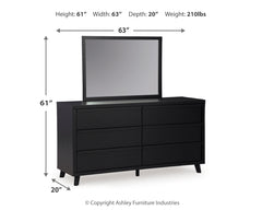 Danziar Black Queen Panel Platform Bed, Dresser and Mirror - Ornate Home