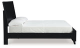 Danziar Black Queen Panel Platform Bed and 2 Nightstands - Ornate Home