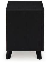 Danziar Black Queen Panel Platform Bed and 2 Nightstands - Ornate Home