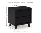 Danziar Black Queen Panel Platform Bed and 2 Nightstands - Ornate Home