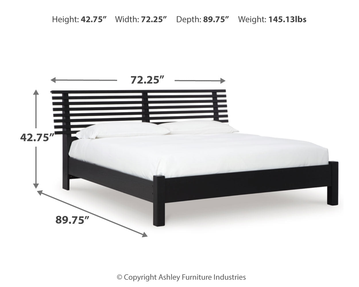 Danziar Black Queen Slat Panel Bed, Dresser and Mirror (Online Special Price) - Ornate Home