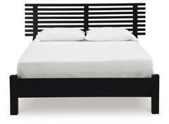 Danziar Black Queen Slat Panel Bed, Dresser and Mirror - Ornate Home