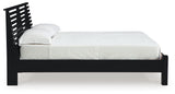 Danziar Black Queen Slat Panel Bed, Dresser and Mirror - Ornate Home