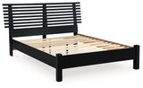 Danziar Black Queen Slat Panel Bed, Dresser and Mirror - Ornate Home