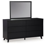 Danziar Black Queen Slat Panel Bed, Dresser and Mirror - Ornate Home