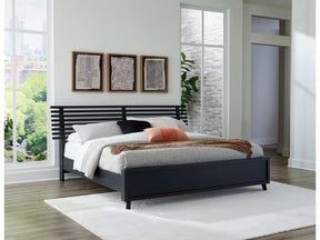 Danziar Black Queen Slat Panel Bed (Online Special Price) - Ornate Home