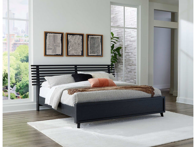 Danziar Black Queen Slat Panel Bed (Online Special Price) - Ornate Home