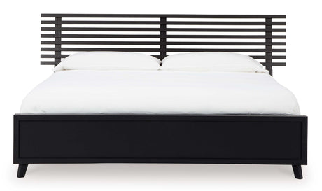 Danziar Black Queen Slat Panel Bed - Ornate Home
