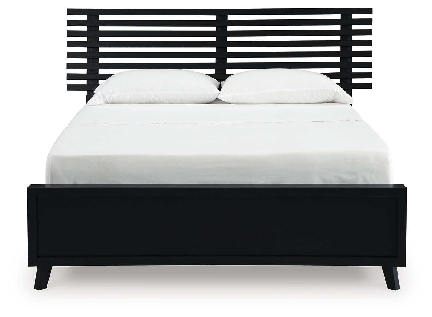 Danziar Black Queen Slat Panel Platform Bed, Dresser and Mirror (Online Special Price) - Ornate Home