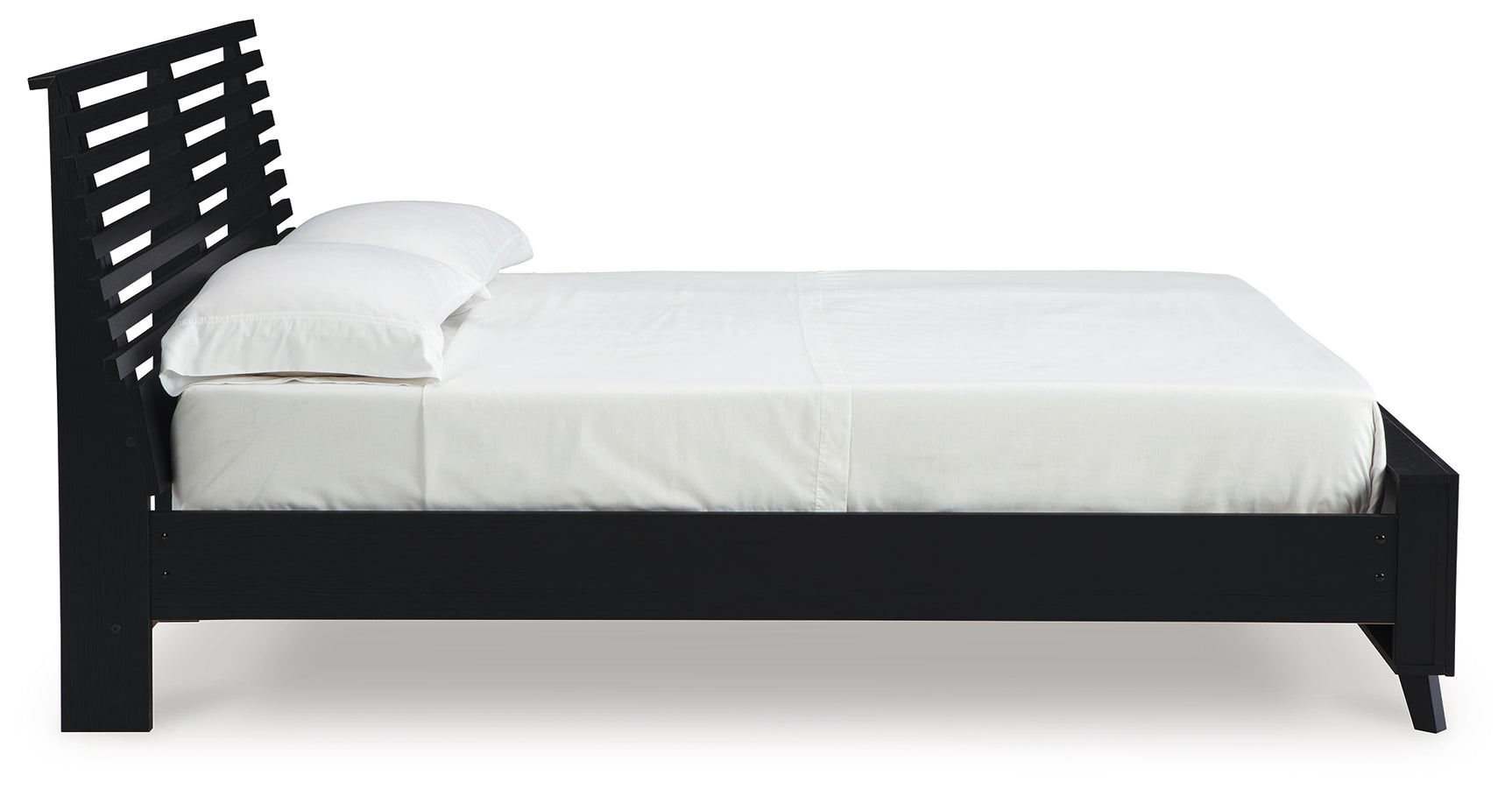 Danziar Black Queen Slat Panel Platform Bed, Dresser and Mirror (Online Special Price) - Ornate Home