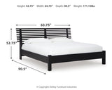 Danziar Black Queen Slat Panel Platform Bed, Dresser and Mirror (Online Special Price) - Ornate Home