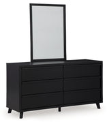 Danziar Black Queen Slat Panel Platform Bed, Dresser and Mirror (Online Special Price) - Ornate Home