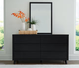 Danziar Black Queen Slat Panel Platform Bed, Dresser and Mirror (Online Special Price) - Ornate Home