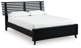 Danziar Black Queen Slat Panel Platform Bed, Dresser and Mirror - Ornate Home