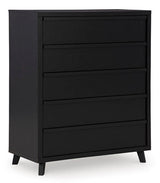 Danziar Black Wide Chest of Drawers (Online Special Price) - Ornate Home