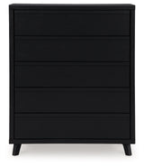 Danziar Black Wide Chest of Drawers (Online Special Price) - Ornate Home