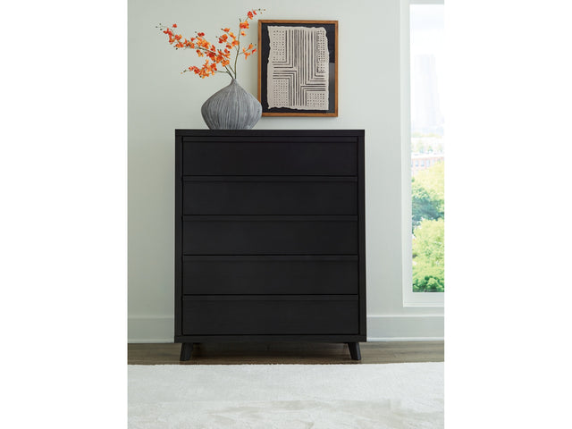 Danziar Black Wide Chest of Drawers - Ornate Home