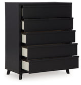 Danziar Black Wide Chest of Drawers - Ornate Home