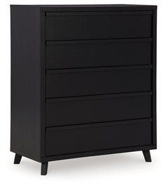 Danziar Black Wide Chest of Drawers - Ornate Home