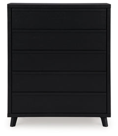 Danziar Black Wide Chest of Drawers - Ornate Home