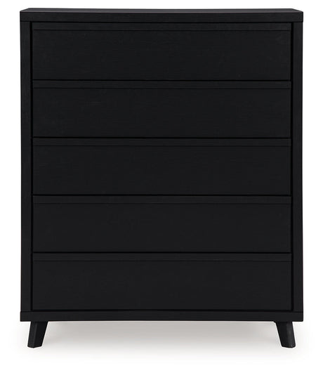 Danziar Black Wide Chest of Drawers - Ornate Home