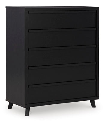 Danziar Black Wide Chest of Drawers - Ornate Home
