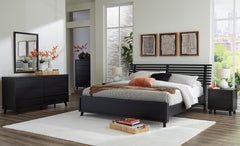 Danziar Black Wide Chest of Drawers - Ornate Home