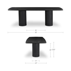 Daphne Black Large Dining Table - Ornate Home