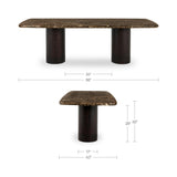 Daphne Dark Emperador Marble Large Dining Table - Ornate Home