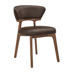 Daphne Espresso Vegan Leather Dining Chairs (Set of 2) - Ornate Home