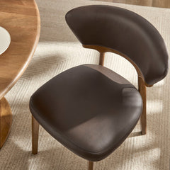 Daphne Espresso Vegan Leather Dining Chairs (Set of 2) - Ornate Home