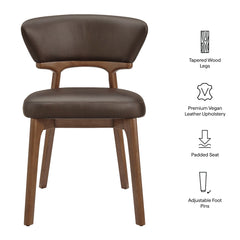 Daphne Espresso Vegan Leather Dining Chairs (Set of 2) - Ornate Home