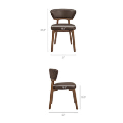 Daphne Espresso Vegan Leather Dining Chairs (Set of 2) - Ornate Home
