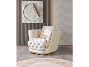 Daphne Ivory Velvet Chair - Ornate Home