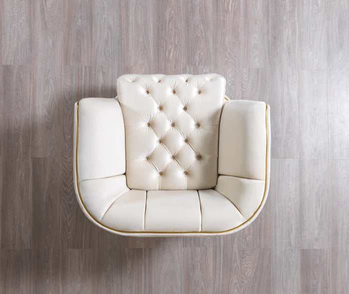 Daphne Ivory Velvet Chair - Ornate Home