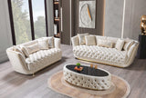 Daphne Ivory Velvet Coffee Table - Ornate Home