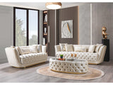 Daphne Ivory Velvet Living Room Set / 2pc - Ornate Home