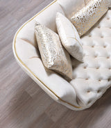 Daphne Ivory Velvet Living Room Set / 2pc - Ornate Home