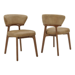 Daphne Toast Vegan Leather Dining Chairs (Set of 2) - Ornate Home