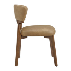 Daphne Toast Vegan Leather Dining Chairs (Set of 2) - Ornate Home