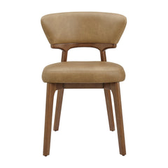 Daphne Toast Vegan Leather Dining Chairs (Set of 2) - Ornate Home