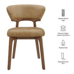Daphne Toast Vegan Leather Dining Chairs (Set of 2) - Ornate Home