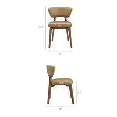 Daphne Toast Vegan Leather Dining Chairs (Set of 2) - Ornate Home