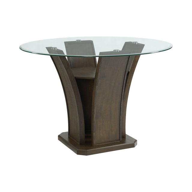 Dapper Walnut Round Counter Height Dining Table - Ornate Home