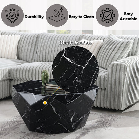 Dara Black Coffee Table - Ornate Home