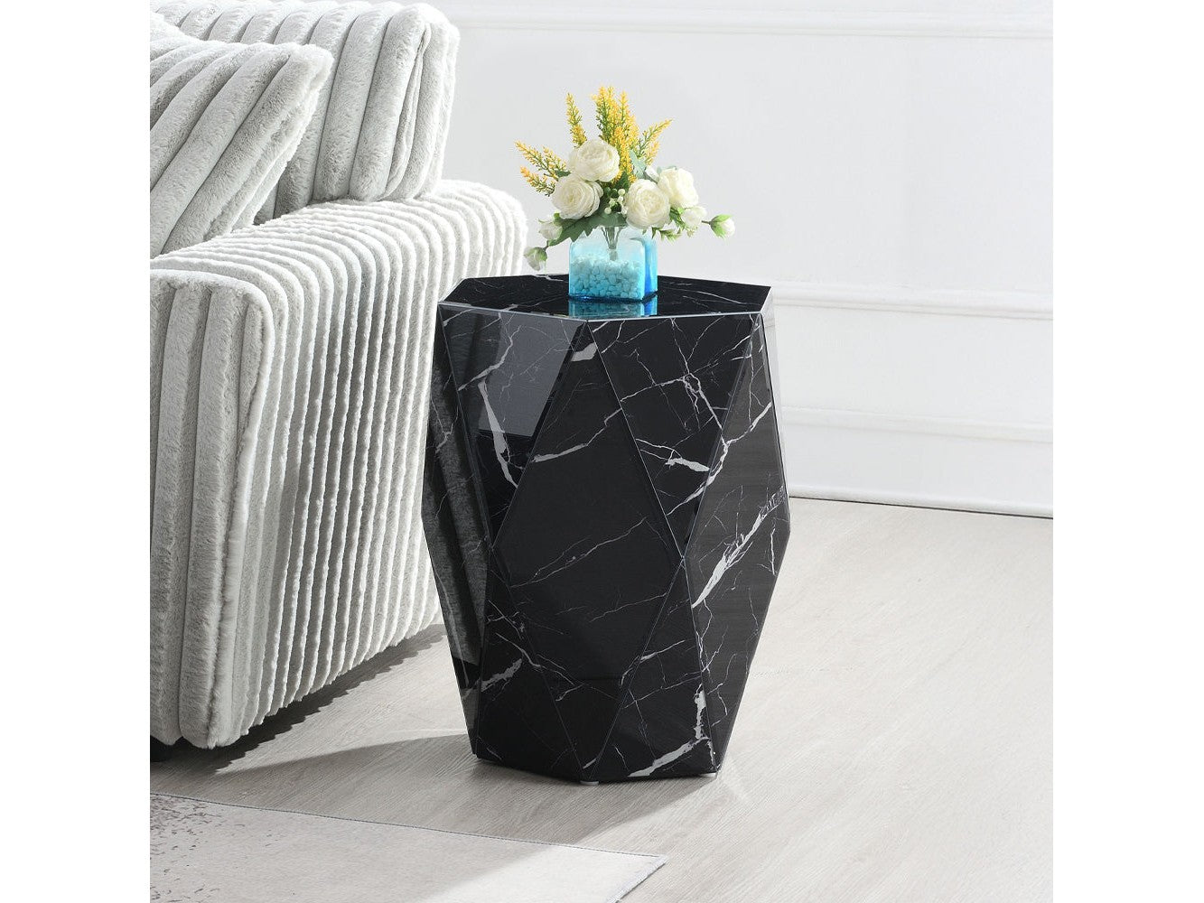Dara Black End Table - Ornate Home
